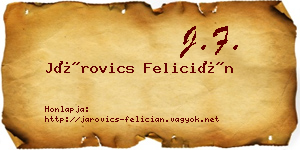 Járovics Felicián névjegykártya